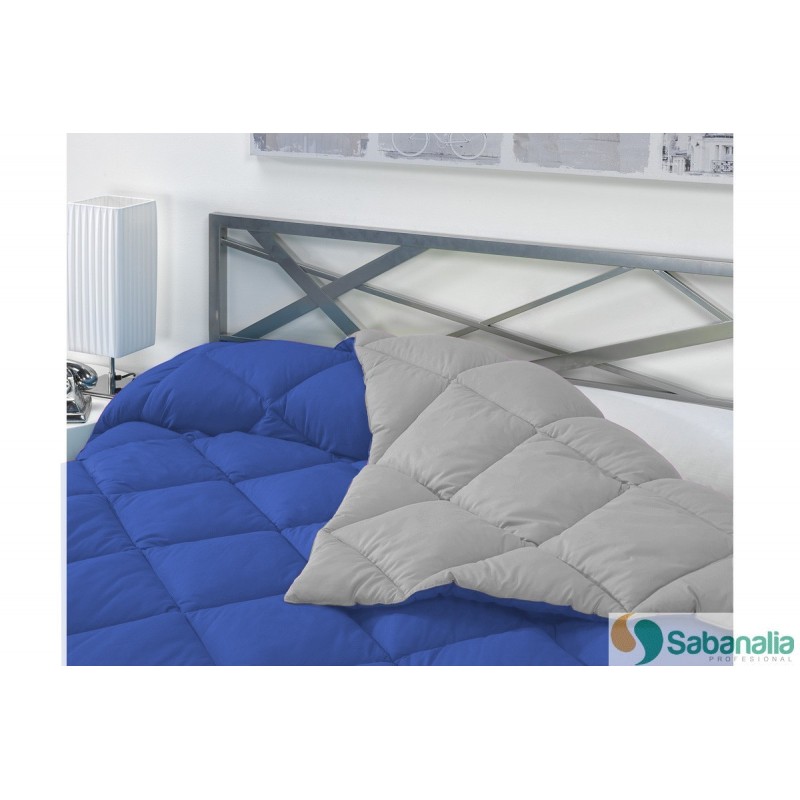 EDREDON NORDICO REVERSIBLE BICOLOR AZUL 1/L.807 GRIS CAMA 90