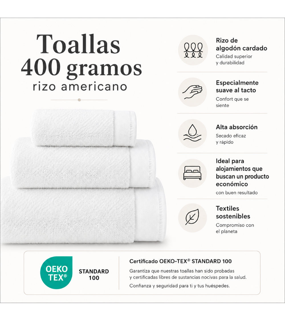 TOALLA RIZO AMERICANO 400 grs