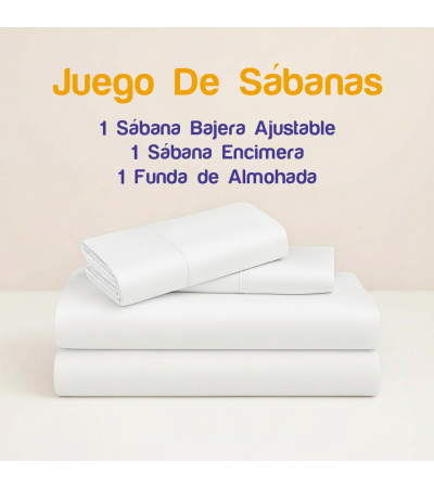 JUEGO DE SÁBANAS DE HOSTELERÍA 50/50 (DISPONIBLE EN VARIAS MEDIDAS Y COLORES)