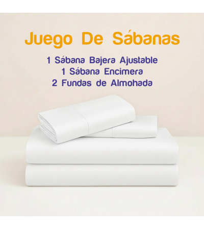 JUEGO DE SÁBANAS DE HOSTELERÍA 50/50 (DISPONIBLE EN VARIAS MEDIDAS Y COLORES)
