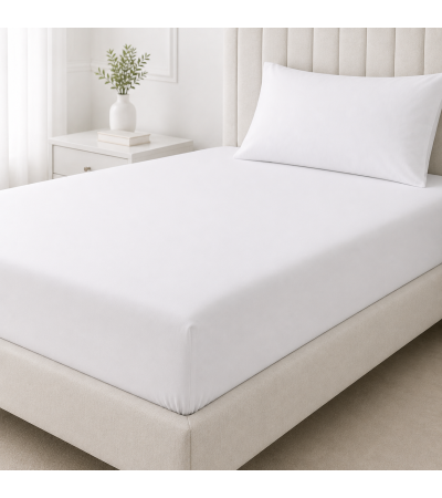 LENÇOL-CAPA AJUSTÁVEL HOTELARIA BRANCO 50/50
