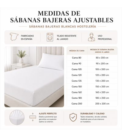 LENÇOL-CAPA AJUSTÁVEL HOTELARIA BRANCO 50/50