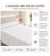 Sábana encimera 100% algodón satén 400 hilos
