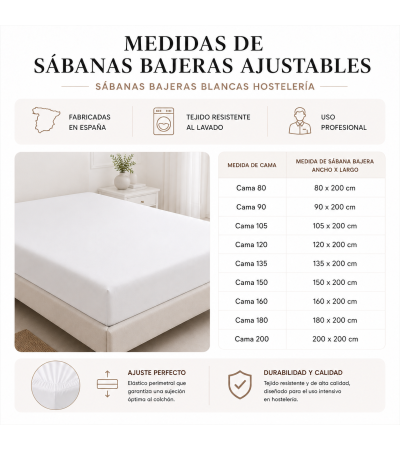 BAJERA AJUSTABLE HOSTELERÍA SATÉN 400 HILOS 100% ALGODÓN