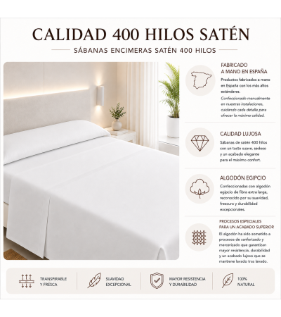 FUNDA DE ALMOHADA HOSTELERÍA SATÉN  400 HILOS 100% ALGODÓN