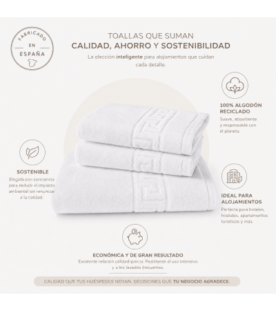 Toalha Greca ECO 450 g/m² para hotéis | Sabanalia