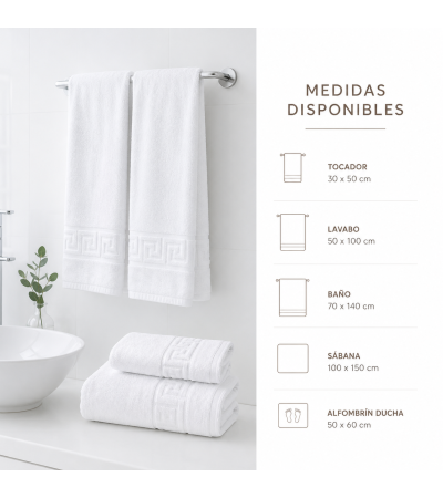 Toalha Greca ECO 450 g/m² para hotéis | Sabanalia