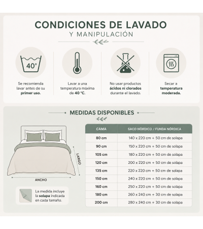FUNDA NÓRDICA HOSTELERÍA SATÉN 400 HILOS 100% ALGODÓN