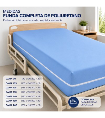 FUNDA DE COLCHÓN INTEGRAL POLIURETANO SANITARIO