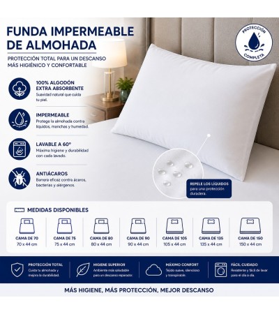 CAPA PROTETORA ALMOFADA IMPERMEÁVEL E RESPIRÁVEL