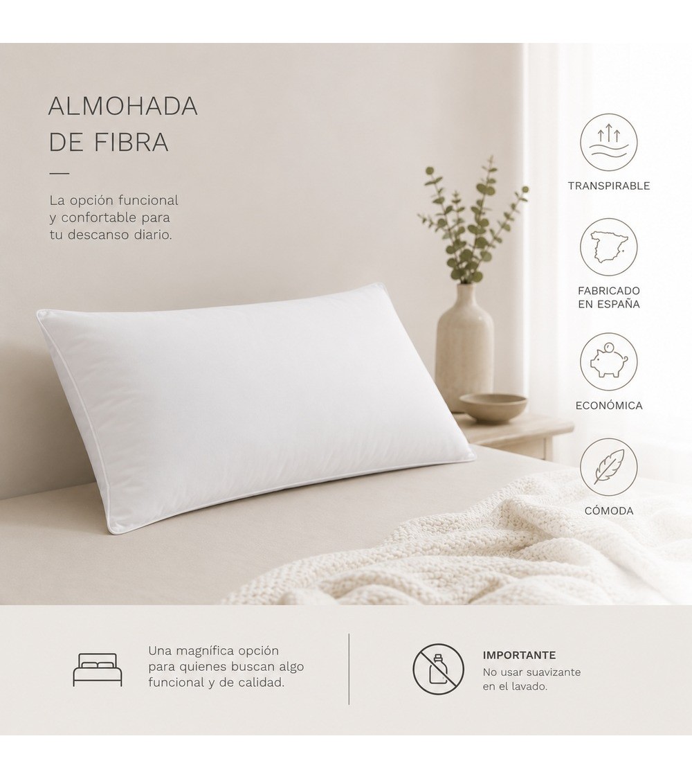 Almohada de fibra tacto pluma