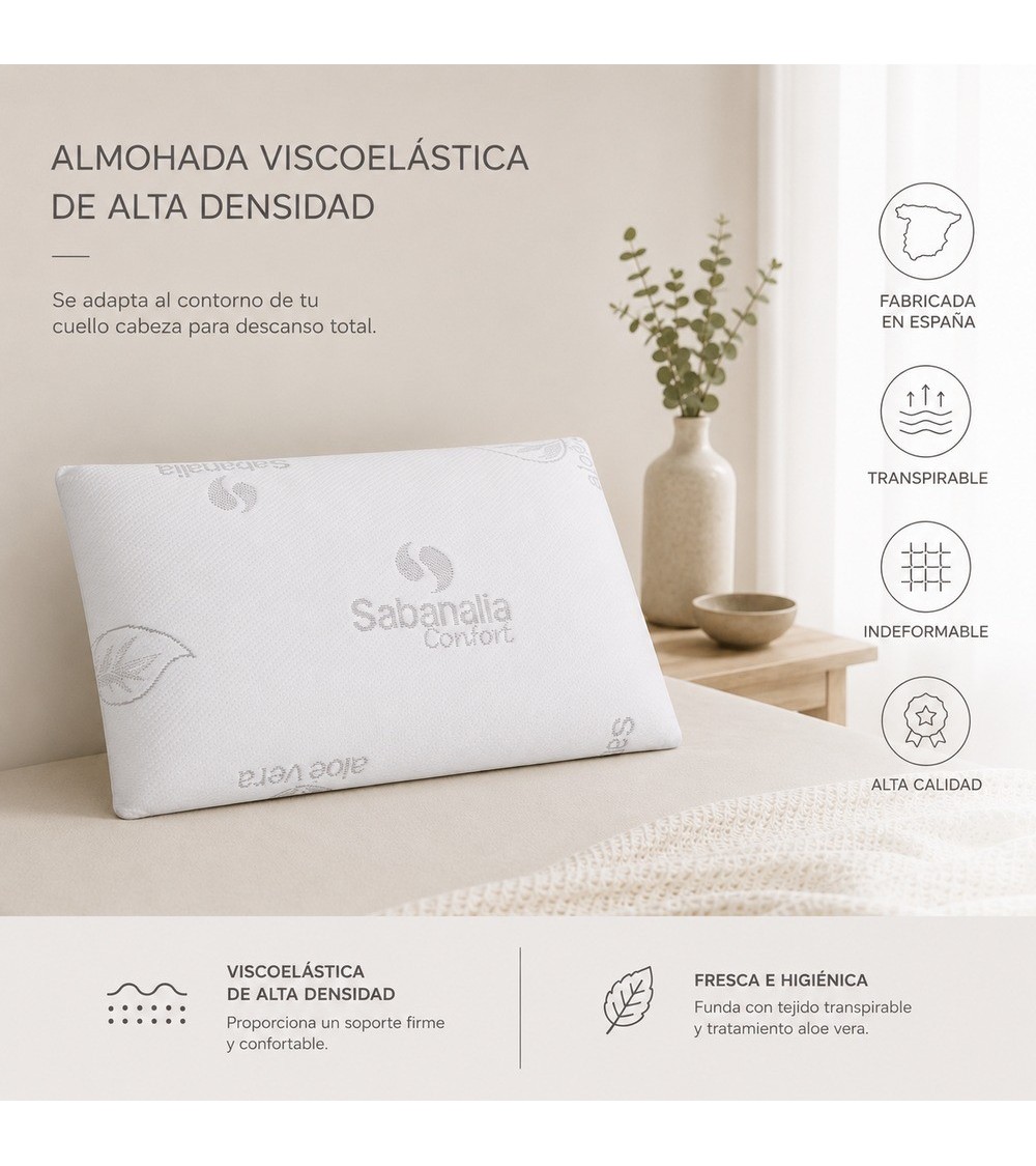 Almofada Viscoelástica Aloé Vera | Sabanalia Profesional