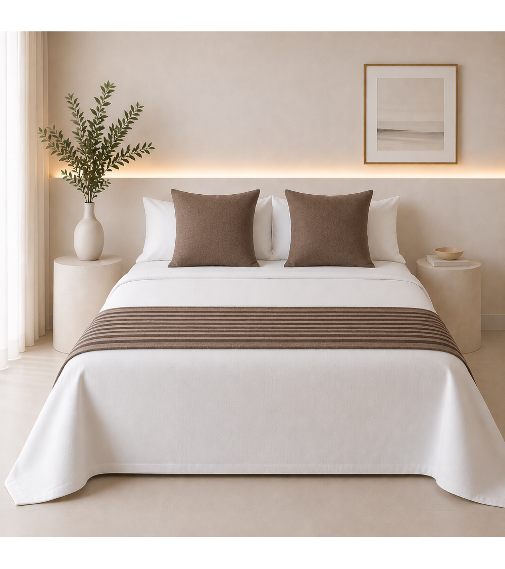 PIES DE CAMA - COLCHAS CHENILLA DOVER RAYAS