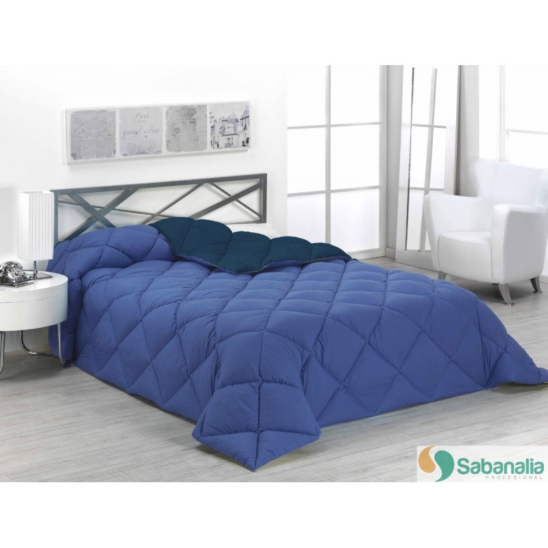 EDREDON NORDICO REVERSIBLE BICOLOR AZUL 1/L.807 GRIS CAMA 90