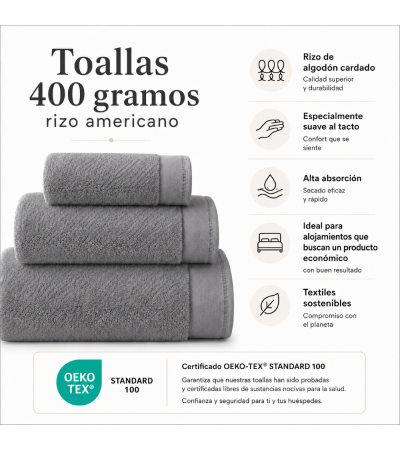 TOALLA RIZO AMERICANO 400 grs